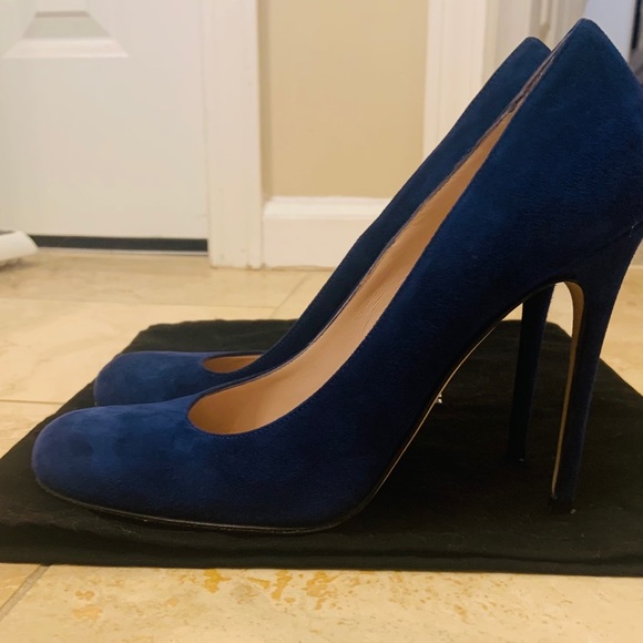 Blue Suede Pumps from Barney’s Sz 9 - Picture 1 of 4